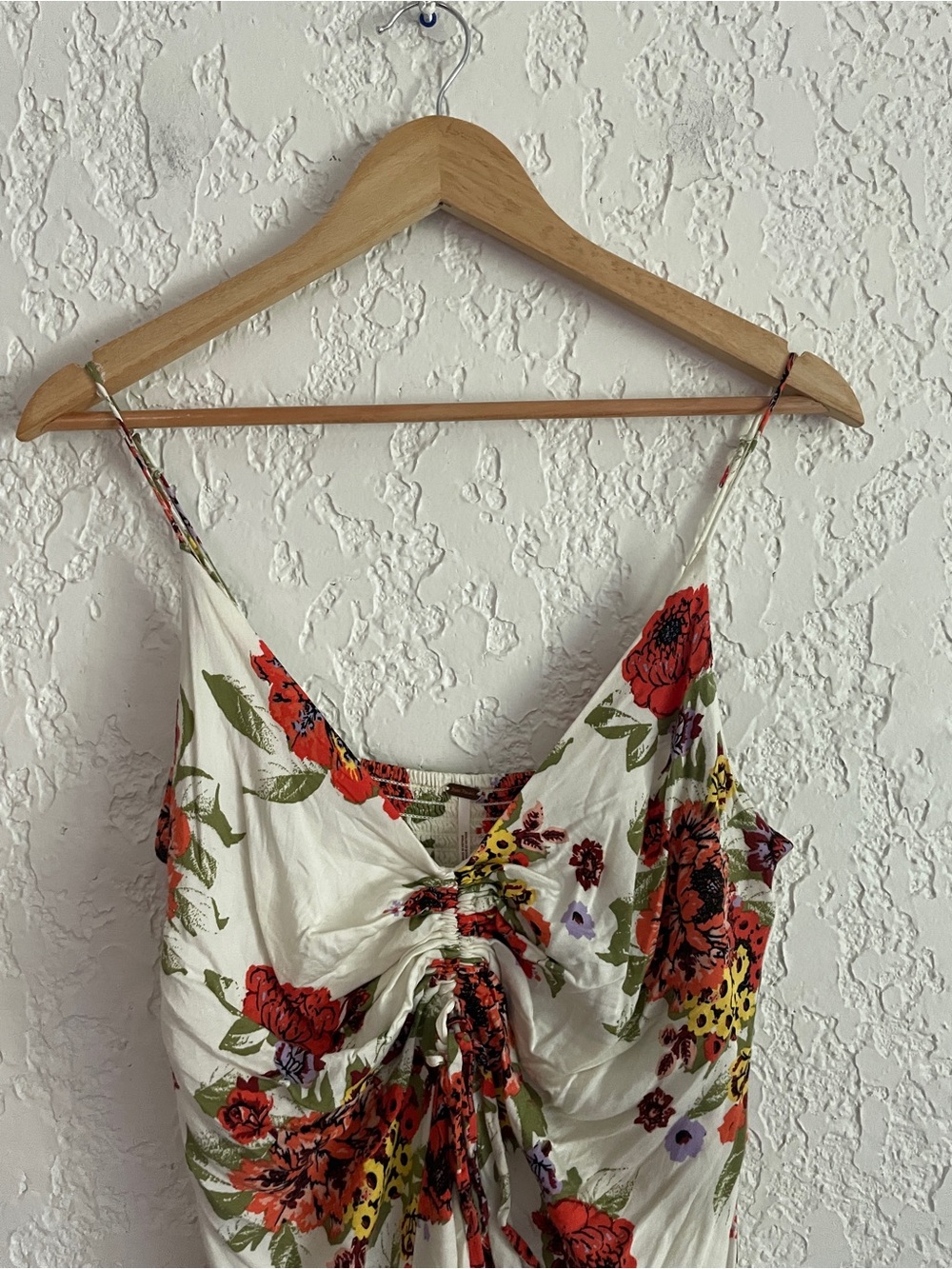 Free People Vintage Y2K Floral Ruched Mini Dress - L - Picture 3 of 5